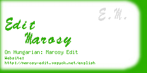 edit marosy business card